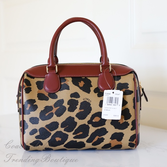 Coach Mini Bennett Satchel With Leopard Print - Picture 8 of 8